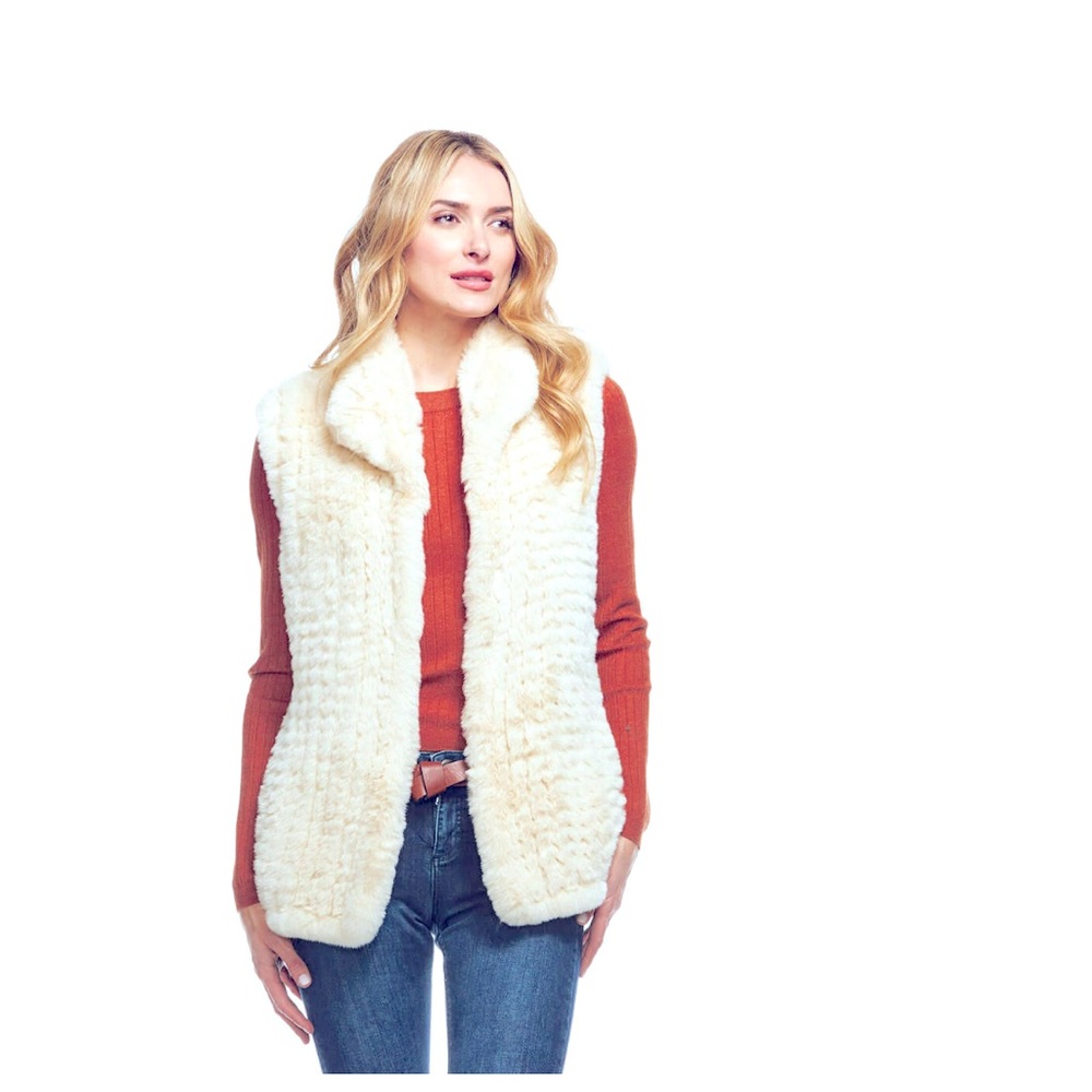 Donna SaIyers Fabulous Furs Faux Fur Knitted Vest